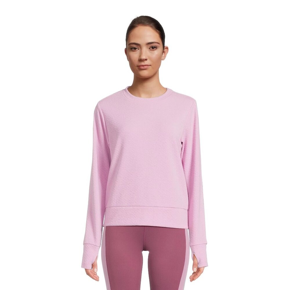 Avia Women's Textured Tee with Long Sleeves, Misty Mauve, Sizes XL-3X, NWT
